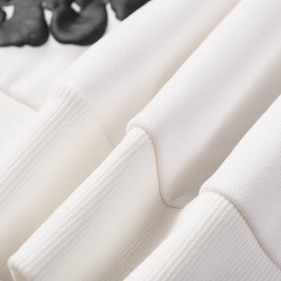 Denim Tears White Embossed Loose-fitting Hooded Sweatshirt with Kapok Flower Pri - Picture 7 of 8